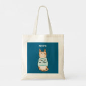 Tote Bag Drôle Sarcastique Orange Chat Nope (Dos)