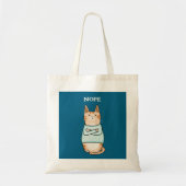 Tote Bag Drôle Sarcastique Orange Chat Nope (Devant)