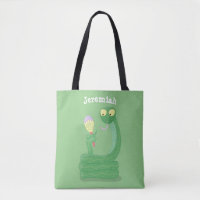 Drôle serpent vert avec caricature maraca