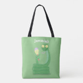 Tote Bag Drôle serpent vert avec caricature maraca (Dos)