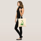 Tote Bag Drôle serpent vert avec caricature maraca (Devant (modèle))