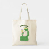 Tote Bag Drôle serpent vert avec caricature maraca (Dos)