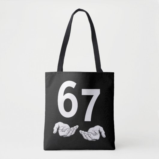 Tote Bag Drôle Six Sept 6 7 Mème Gén Alpha Argot 6 7 Mains (Devant)