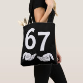 Tote Bag Drôle Six Sept 6 7 Mème Gén Alpha Argot 6 7 Mains (De près)