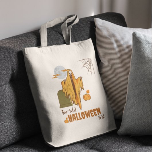 Tote Bag Drôle Skeleton Citrouille Adulte Humour Halloween