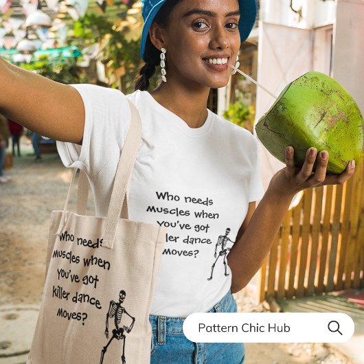 Tote Bag Drôle Skeleton Dance Moderne Elégant Halloween Vib