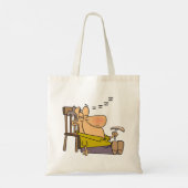 Tote Bag Drôle Sleepy Man Napping avec Sandwich (Dos)