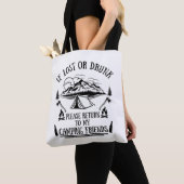 Tote Bag Drôle slogan camper camping à boire des paroles (De près)