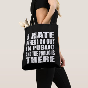Tote Bag Drôle slogan sarcastique humour adulte introverti