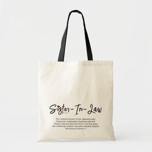 Tote Bag Drôle Soeur Personnalisée Dans La Définition De Lo (Devant)