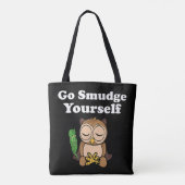 Tote Bag Drôle Spirituel Go Smudge Yourself Owl Méditer (Dos)