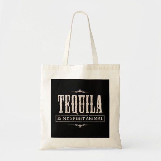 Tote Bag Drôle Tequila Est Mon Esprit Animal - Boire Cadeau (Devant)