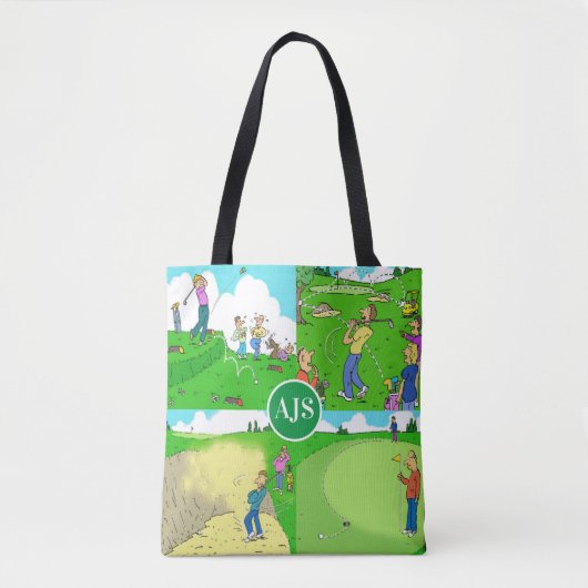 Tote Bag Drôle Thème De Golf Personnalisé. (Devant)
