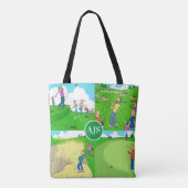 Tote Bag Drôle Thème De Golf Personnalisé. (Dos)