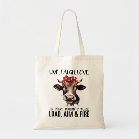 Tote Bag Drôle Vache Dit (Devant)