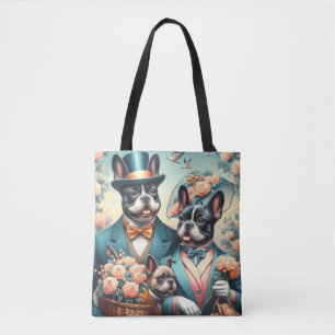 Tote Bag Drôle Vintage de la peinture de Bulldog