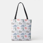 Tote Bag Drôle Visage mignon Doodle Motif animal (Dos)