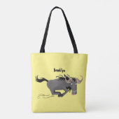 Tote Bag Drôle wildebeest tourner dessin animé illustration (Dos)