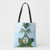 Tote Bag Drôle Yogi Dragon Peinture (Devant)