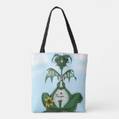 Tote Bag Drôle Yogi Dragon Peinture (Dos)