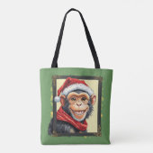 Tote Bag Drôles d'Animaux: Spécial Noël - Singe 2 (Dos)