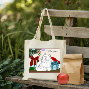 Tote Bag Drôles de chats blancs Ornements de sapin de Noël