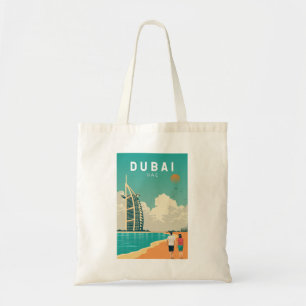 Tote Bag Dubai Émirats Arabes Unis Retro Art Voyage