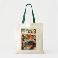 Dublin Irlande Illustration Travel Art Vintage