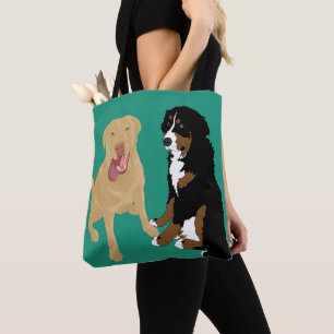 Tote Bag Dudley Labrador et Chien de montagne de Berne