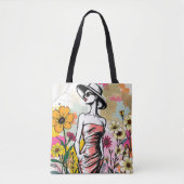 Tote Bag Duet Golden Bloom (Devant)