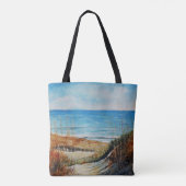 Tote Bag Dunes de sable de plage et peinture océanique | SA (Dos)
