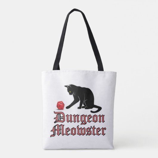 Tote Bag Dungeon Meowster Funny RPG Cat with Dice (Dos)