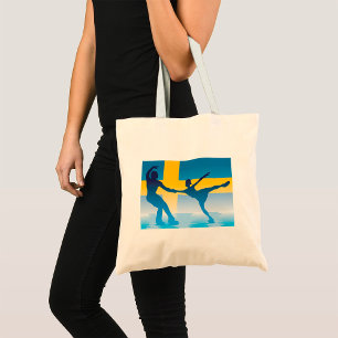 Tote Bag Duo de patinage artistique suédois Silhouette