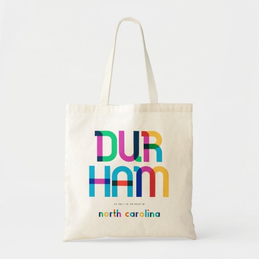 Tote Bag Durham North Carolina Mid Century, Pop Art, (Devant)