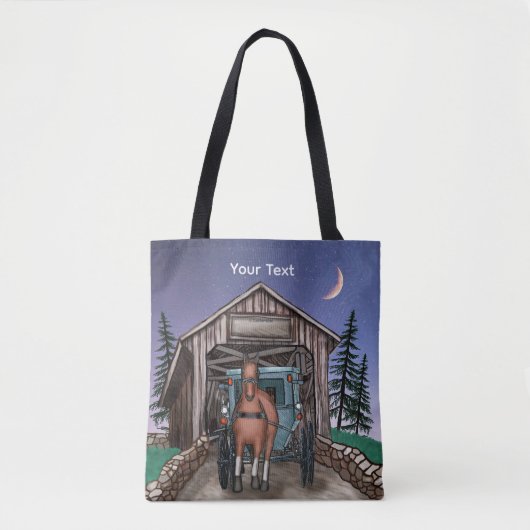 Tote Bag Dusk Covered Bridge  (Devant)