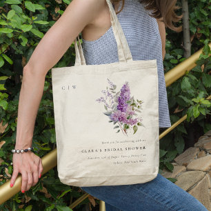 Tote Bag Dusky Elegant Lilac Cottage Fête des mariées flora