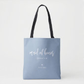 Tote Bag Dusty Bleu Simple Moderne Humour Script (Devant)
