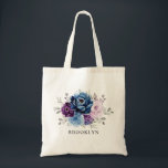 Tote Bag Dusty Blue Purple Navy Lilac Bloom Bridesmaid cade<br><div class="desc">Elégant bleu poussiéreux violet lavande lilas thème fleuri bridesmaid sac fourre-tout cadeau avec élégant bouquet de bleu poussiéreux, marine, violet, couleur lilas bourgeons de fleurs roses et sauge vert eucalyptus feuilles. Veuillez me contacter pour toute aide sur la personnalisation ou si vous avez besoin d'un autre produit avec ce design....</div>