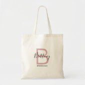 Tote Bag Dusty Pink Bridesmaid Monogram (Devant)