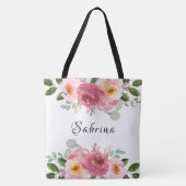 Tote Bag Dusty Rose | Mariage floral rose pâle (Devant)