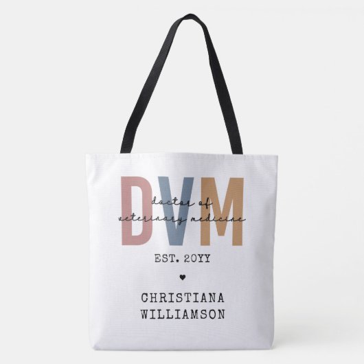 Tote Bag DVM personnalisé Docteur en médecine vétérinaire C (Devant)