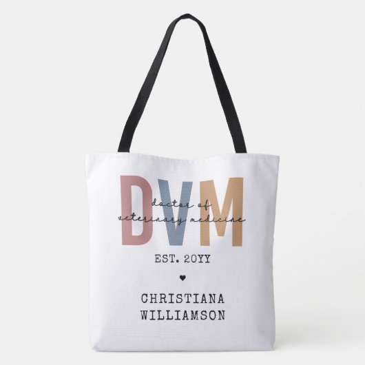 Tote Bag DVM personnalisé Docteur en médecine vétérinaire C (Dos)