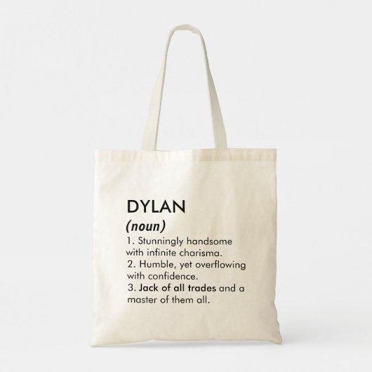 Tote Bag Dylan name, Editable name, Custom name (Dos)