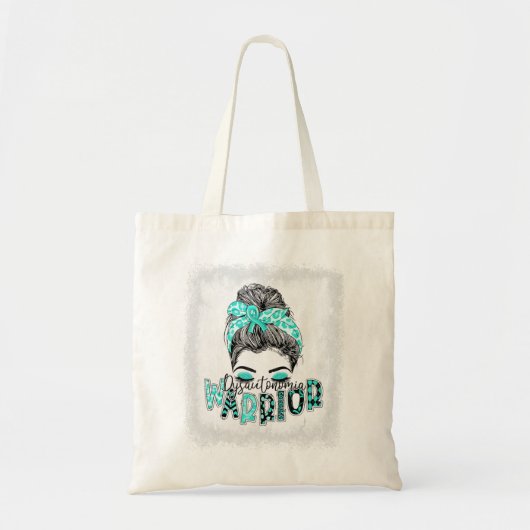 Tote Bag Dysautonomia Bleached Warriia Messy Bun Turquoise (Devant)