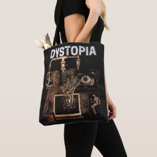 Tote Bag Dystopia - Techno-Dystopian Streetwear Design
