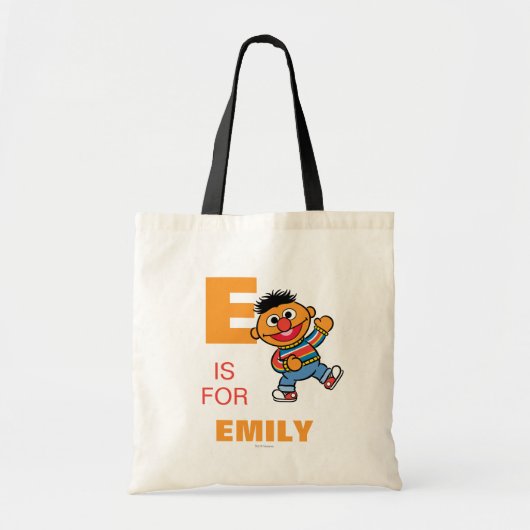 Tote Bag E est pour Ernie | Ajouter Votre Nom (Devant)