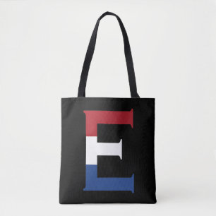 Tote Bag E Monogramme superposé sur le drapeau NLD sur le s