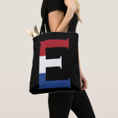 Tote Bag E Monogramme superposé sur le drapeau NLD sur le s (De près)