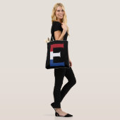 Tote Bag E Monogramme superposé sur le drapeau NLD sur le s (Sur le modèle)