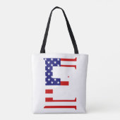 Tote Bag E Monogramme superposé sur le pavillon américain (Dos)